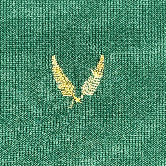 Vintage Towncraft Shirt Adult LARGE Green JC Penney Disco Textured Knit 70s - Picture 4 of 9